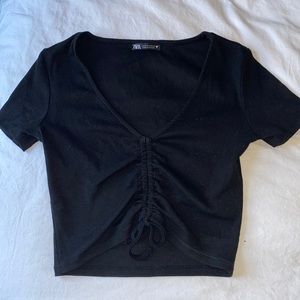 Zara black crop top